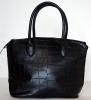 Elegantní CROCO prostorná černá kabelka taška